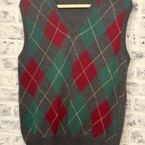 Benetton Vintage Argyle Sweater Vest